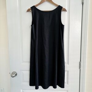 Lafayette 148 Dress Linen Wool Shift Black